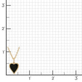 Black Enamel Heart Pendant Necklace