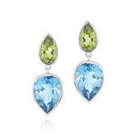 Gump's Signature Sorella Earrings in Peridot & Swiss Blue Topaz