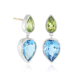 Sorella Earrings in Peridot & Swiss Blue Topaz