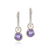 Caroline Earrings in Amethyst & Diamonds