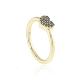 Black Diamond Heart Ring
