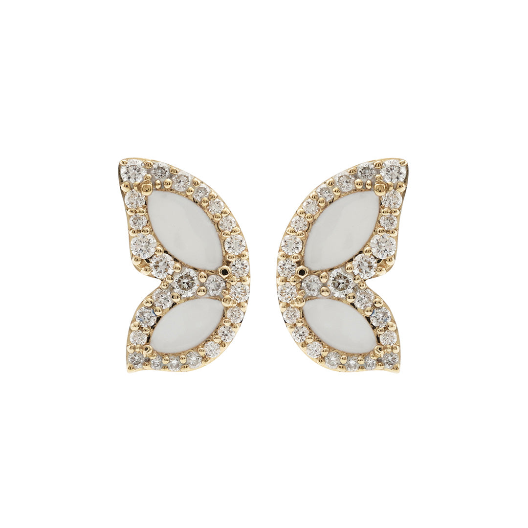 Gump's Signature Butterfly Wing Earrings in Diamonds & Enamel