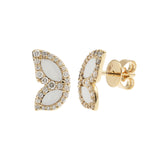 Butterfly Wing Earrings in Diamonds & Enamel
