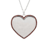 Gump's Signature Silver Heart Pendant Necklace in Garnets