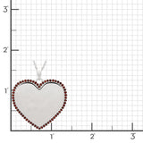 Silver Heart Pendant Necklace in Garnets