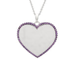 Gump's Signature Silver Heart Pendant Necklace in Amethyst