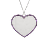 Gump's Signature Silver Heart Pendant Necklace in Amethyst