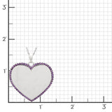 Silver Heart Pendant Necklace in Amethyst