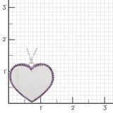Silver Heart Pendant Necklace in Amethyst