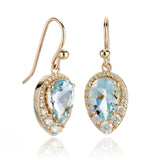 Aria Earrings in Aquamarines & Diamonds