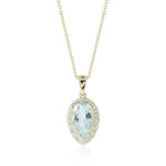 Gump's Signature Aria Pendant Necklace in Aquamarine & Diamonds