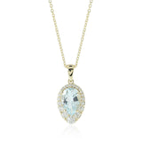 Gump's Signature Aria Pendant Necklace in Aquamarine & Diamonds