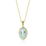 Gump's Signature Aria Pendant Necklace in Aquamarine & Diamonds