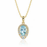 Aria Pendant Necklace in Aquamarine & Diamonds