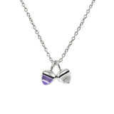 Amethyst & Quartz Double Drop Pendant Necklace