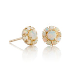 Floret Earrings in White Opals