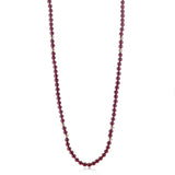 Garnet & Gold Station Rope Necklace