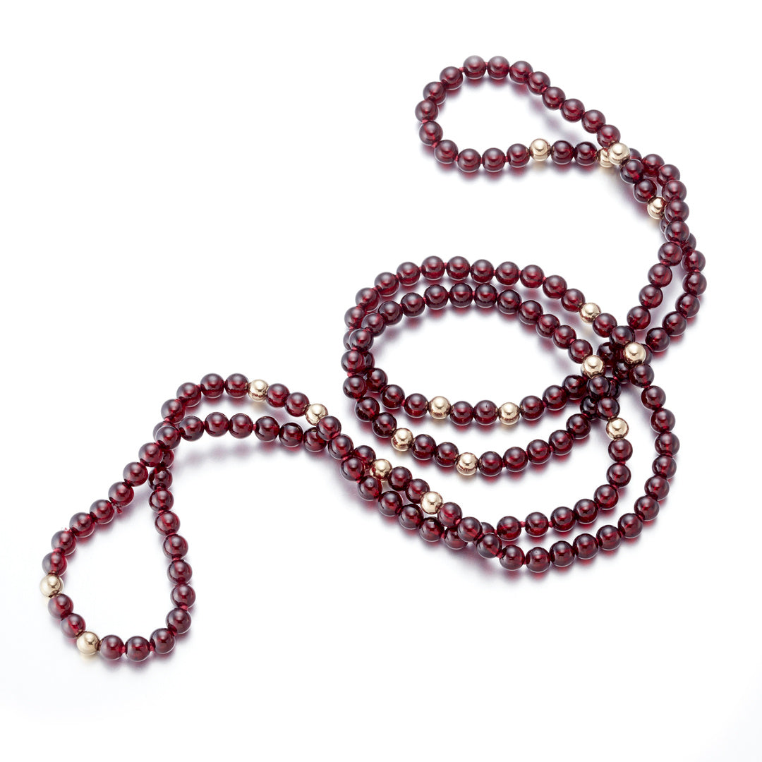 Gump's Signature Garnet & Gold Station Rope Necklace