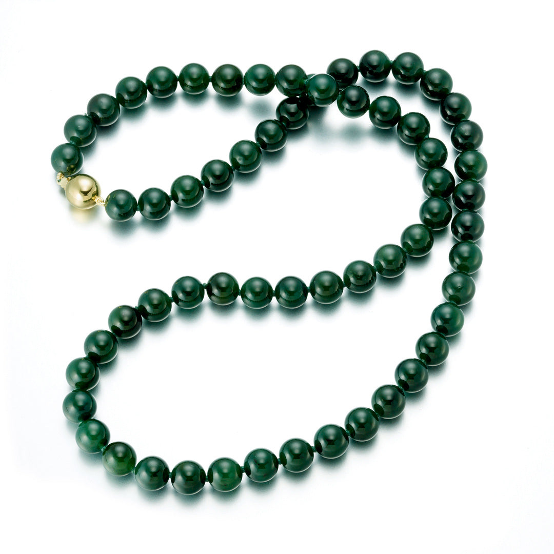 Gump's Signature 9mm Green Nephrite Jade Necklace