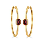 Doves Garnet & Gold Hoop Earrings