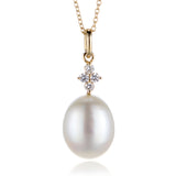 Belgravia Pendant Necklace in Keshi South Sea Pearl & Diamonds