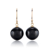 10mm Black Jade Drop Earrings