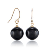 10mm Black Jade Drop Earrings