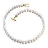 8mm Pearl Necklace with Diamond Toggle Clasp