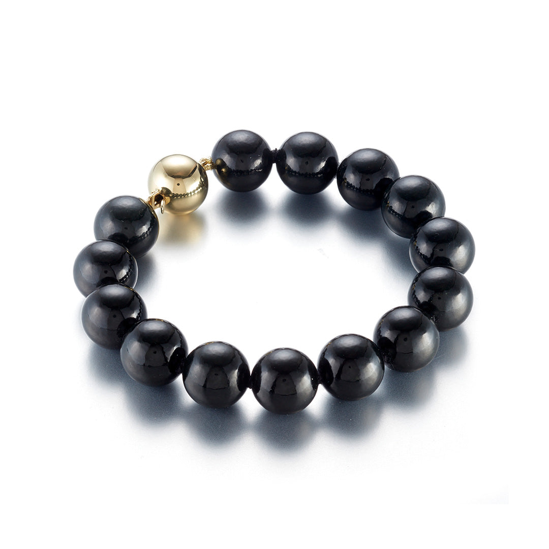 Gump's Signature 12mm Black Jade Bead Bracelet