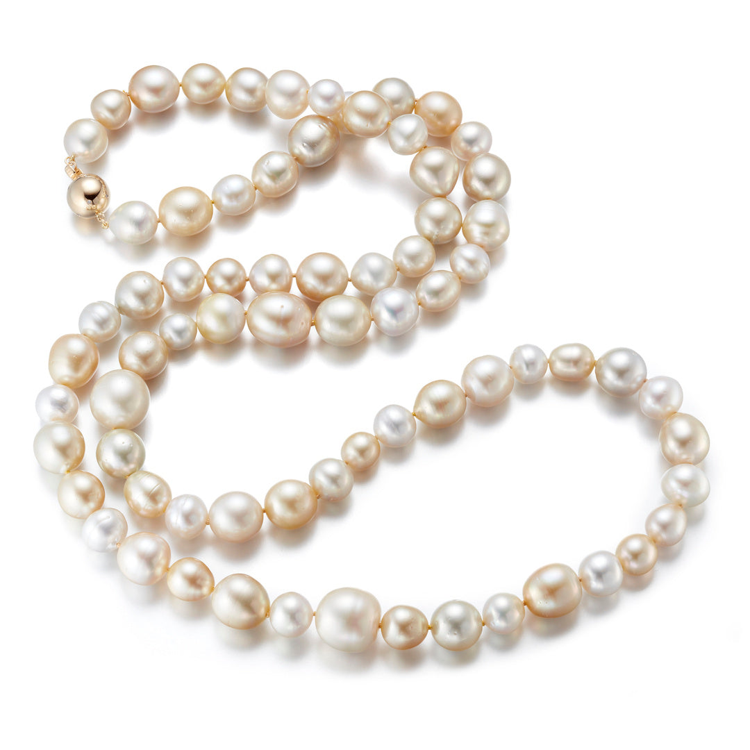 Gump's Signature Gold & White South Sea Pearl Long Necklace
