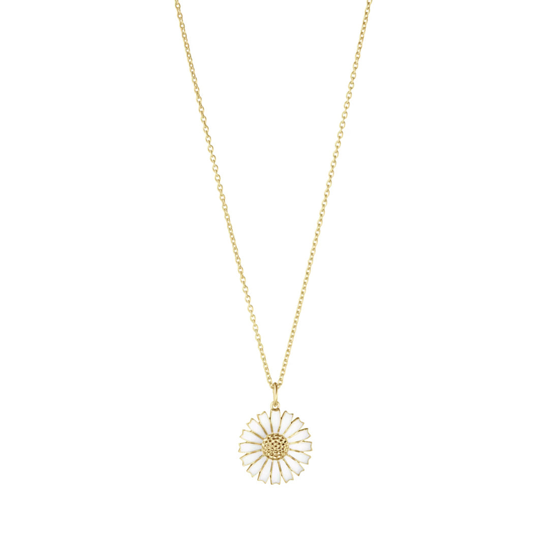 Georg Jensen White Daisy Pendant Necklace