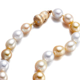 9-13mm White & Golden South Sea Pearl Necklace