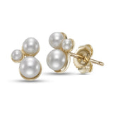 Multi-Sized Pearl Trio Earrings