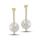 Diamond & Pearl Hoop Earrings