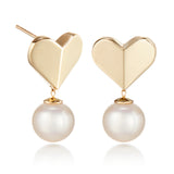 Pearl Heart Earrings