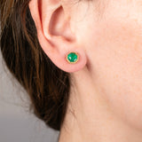 Emerald Octogonal Stud Earrings