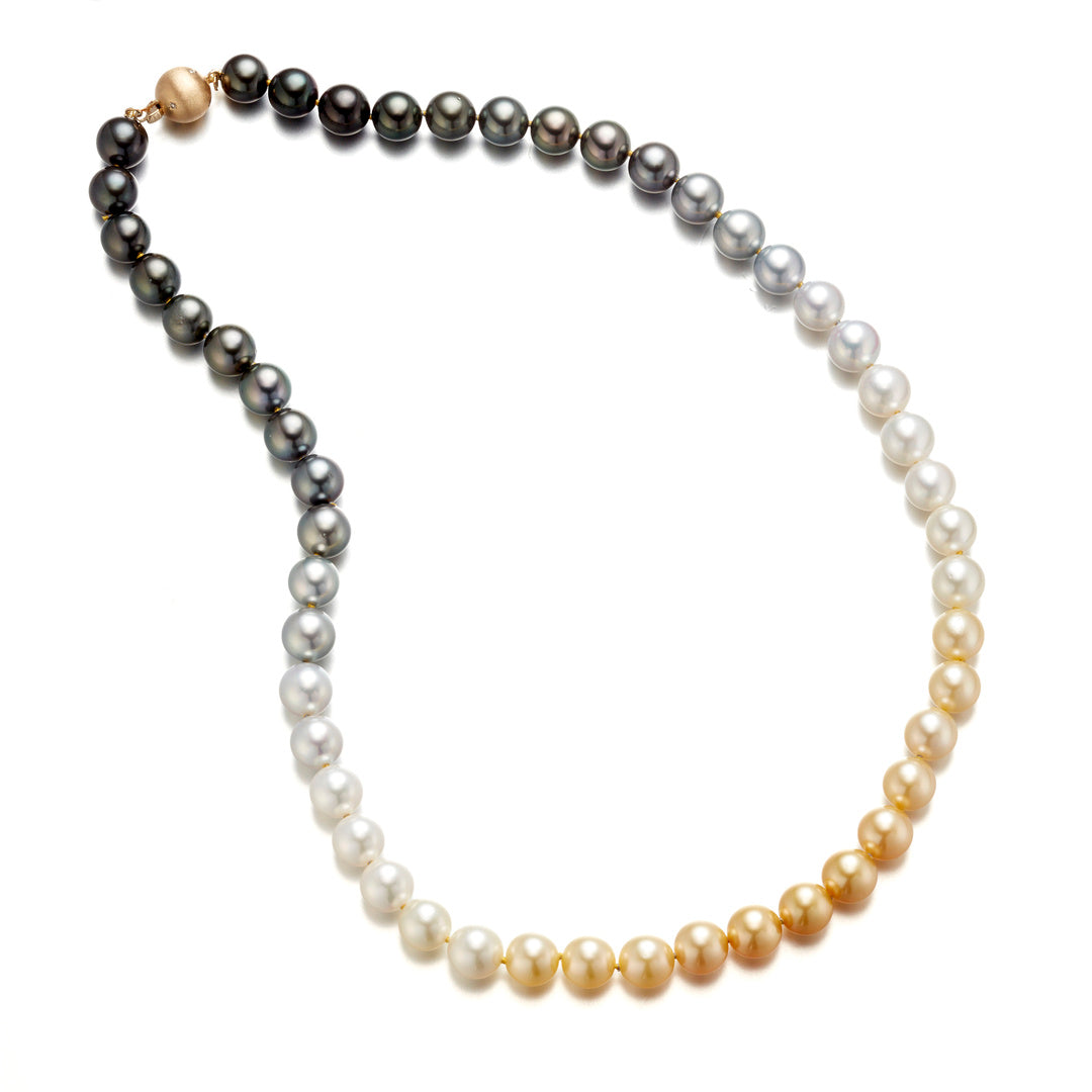 8mm Ombre Tahitian & South Sea Pearl Necklace