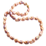 14mm Baroque Peach Pearl Long Necklace