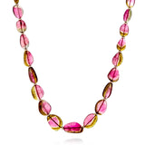 Watermelon Tourmaline Necklace with Antique Ojime Clasp