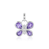 Butterfly Charm in Amethyst & Diamonds