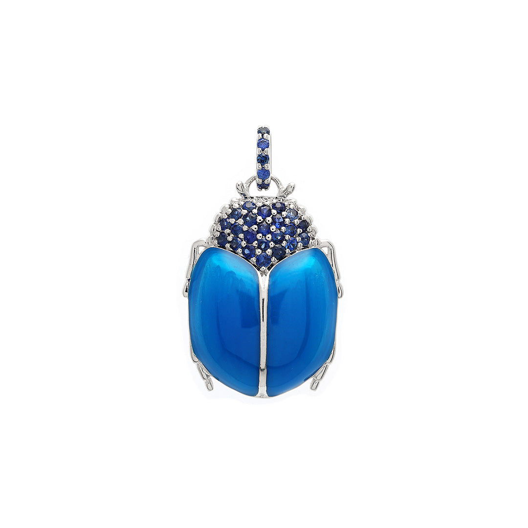 Gump's Signature Blue Scarab Pendant in Sapphires