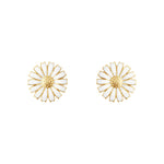 Georg Jensen Vermeil White Daisy Enamel Stud Earrings