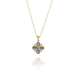 Adel Chefridi Sapphire & Diamond Flower of Light Pendant Necklace