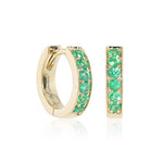 Gump's Signature Flat Hoop Earrings in Emeralds