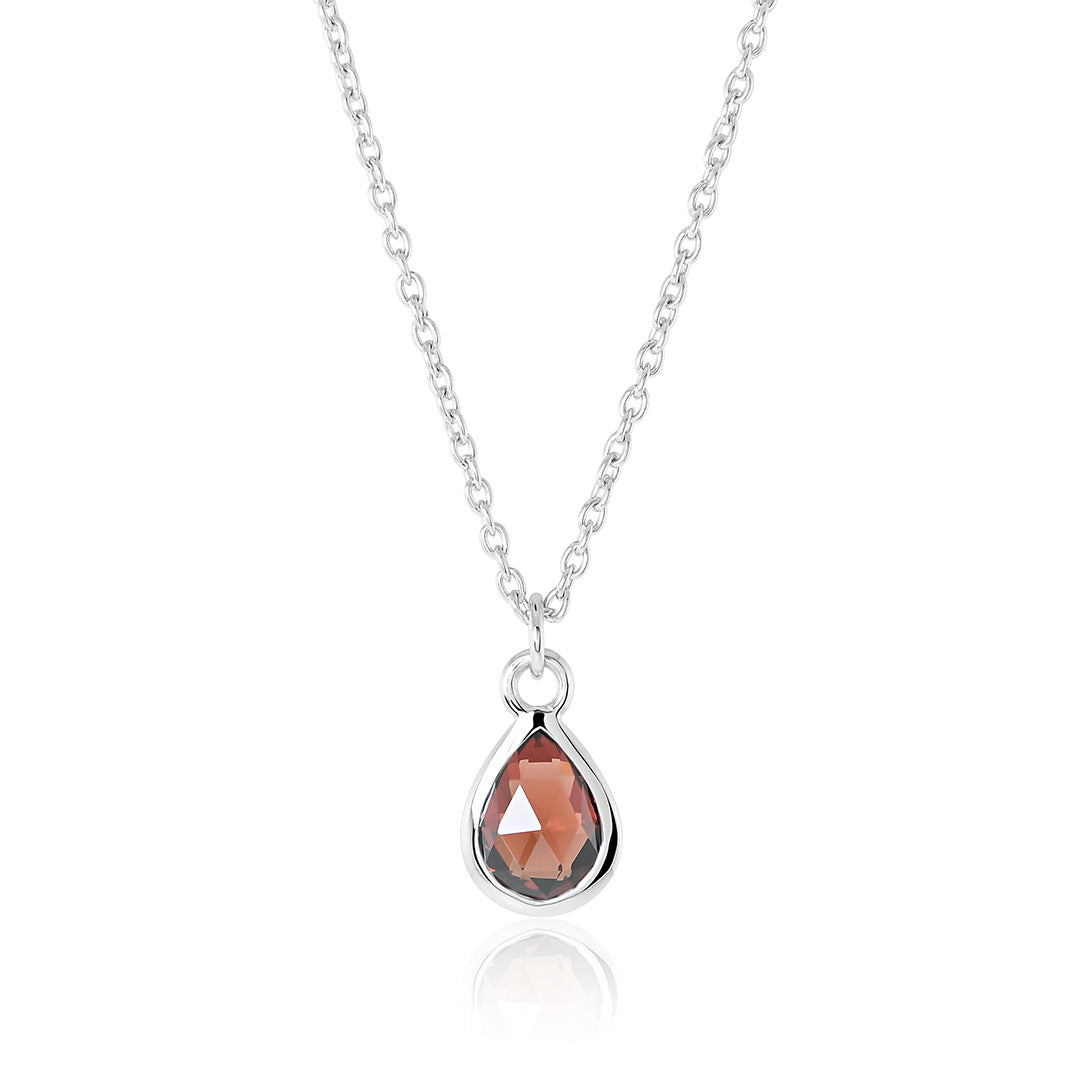 Gump's Signature Teardrop Pendant Necklace in Garnet