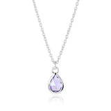 Teardrop Pendant Necklace in Amethyst