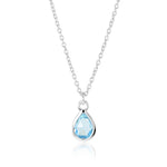 Gump's Signature Teardrop Pendant Necklace in Swiss Blue Topaz