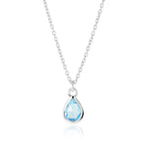 Gump's Signature Teardrop Pendant Necklace in Swiss Blue Topaz