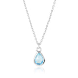 Teardrop Pendant Necklace in Swiss Blue Topaz