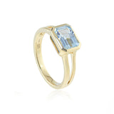 Rectangular Ring in Aquamarine